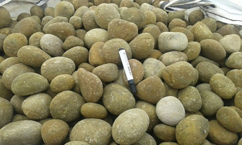 Kamenclub.ru: Песчаник ядра, фр. 100-300 мм  купить в Оренбурге песчаник бежевый серый рыжий речная галька 5 000 руб/т   фото КАМЕНЬ КЛУБ