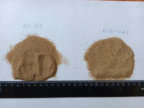 Кварцевый песок для площадок фр. 0,16-0,63 мм.  купить в Оренбурге фото Камень Клуб