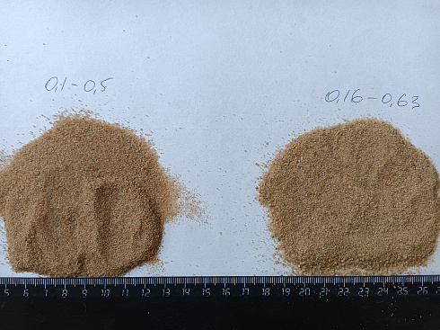 Кварцевый песок для площадок фр. 0,16-0,63 мм.  купить в Оренбурге фото Камень Клуб