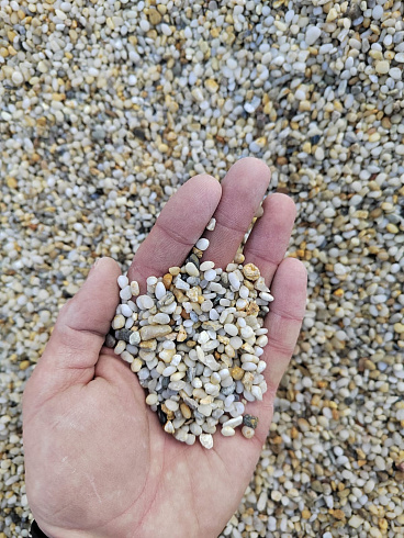 фото Галька крымская жемчужная фр. 3-5 мм. купить в Оренбурге  в интернет-портале КАМЕНЬ КЛУБ