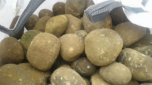 Kamenclub.ru: Песчаник ядра, фр. 100-300 мм  купить в Оренбурге песчаник бежевый серый рыжий речная галька 5 000 руб/т   фото КАМЕНЬ КЛУБ