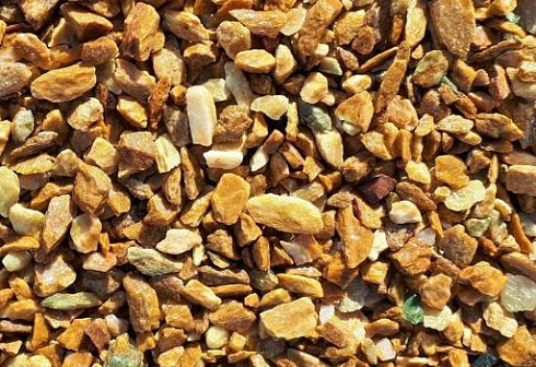 Kamenclub.ru: Щебень крошка желтый (ЗЛАТОЛИТ) фр. 10-20 мм.  купить в Оренбурге златолит бежевый, золотистый, желтый каменная декоративная крошка щебня златолита 10800 руб/т   фото КАМЕНЬ КЛУБ