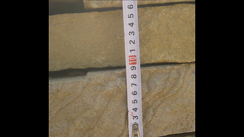 Kamenclub.ru: Песчаник пластушка желтый с рисунком (4-6 см)  купить в Оренбурге плитняк пластушка желтый с рисунком песчаник 9 000 руб/м3   фото КАМЕНЬ КЛУБ