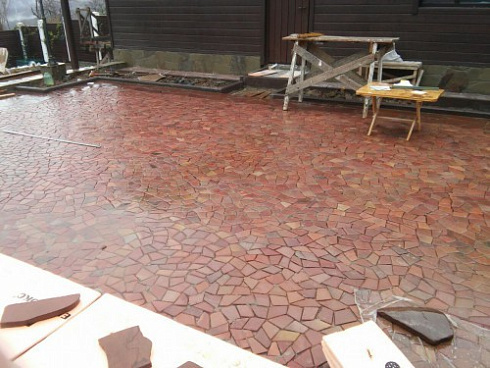 Kamenclub.ru: Песчаник брусчатка (Готика) art PSK-L-01  купить в Оренбурге    2600 руб/кв.м    фото КАМЕНЬ КЛУБ