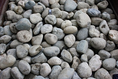 Kamenclub.ru: Речной валун (Ассорти) фр.100-300 мм.  купить в Оренбурге галечник серый, темно-серый, светло-серый речная галька крупных размеров 4200 руб/т   фото КАМЕНЬ КЛУБ